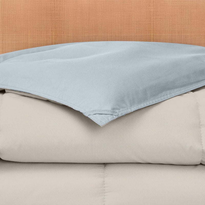Modern Threads Down Alternative Reversible Comforter Beige/Light Blue Twin - Image 4